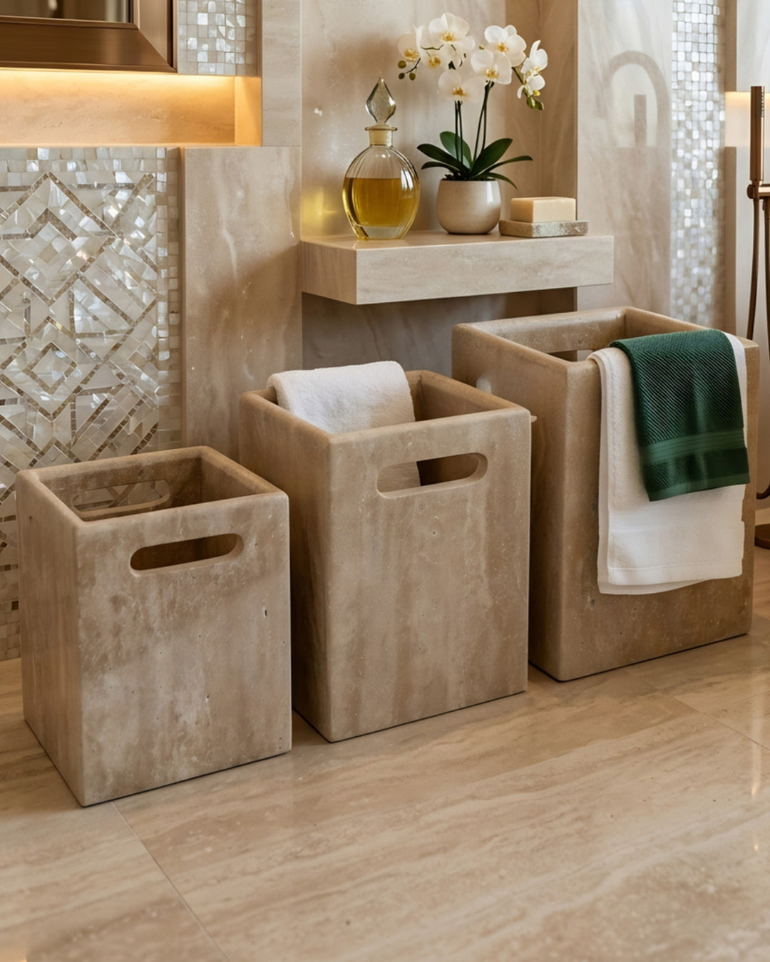 Laundry Marble towels basket