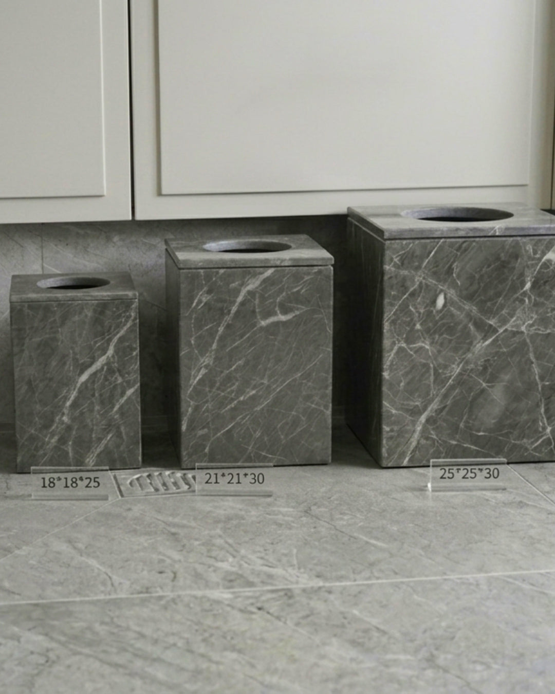 Marble Tissues basket with cover
