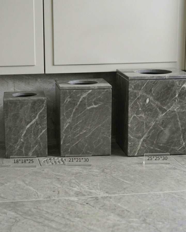 Marble Tissues basket with cover