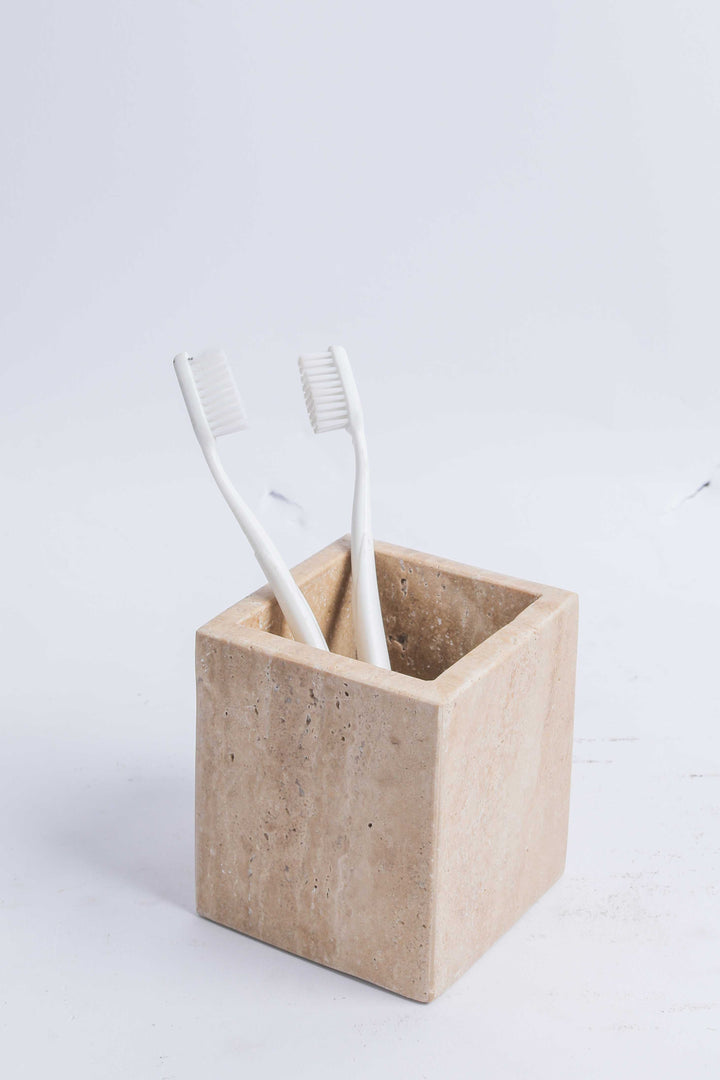 Marble Brush Holder