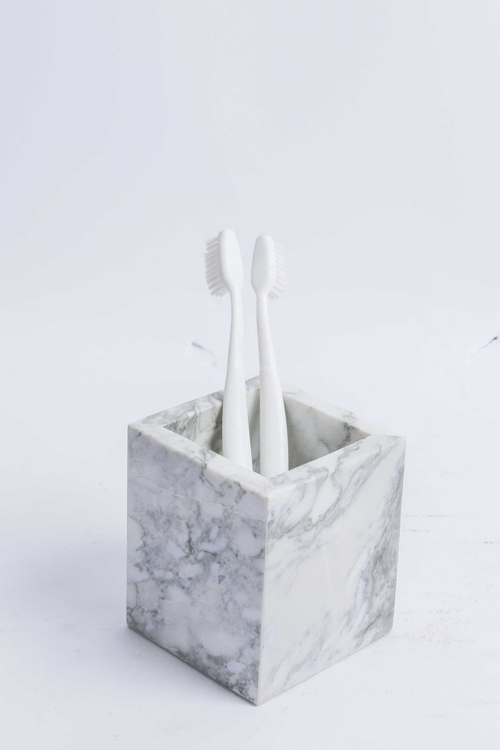 Marble Brush Holder