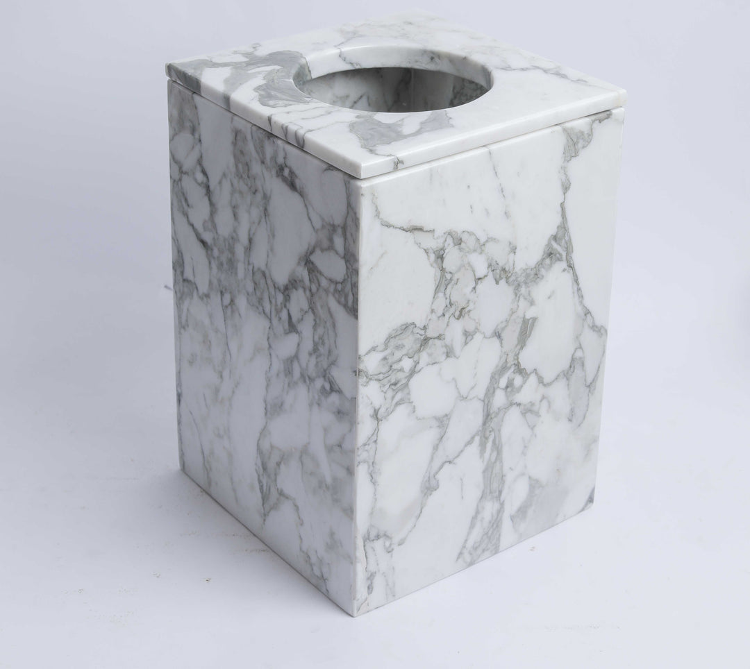 Marble Tissues basket with cover