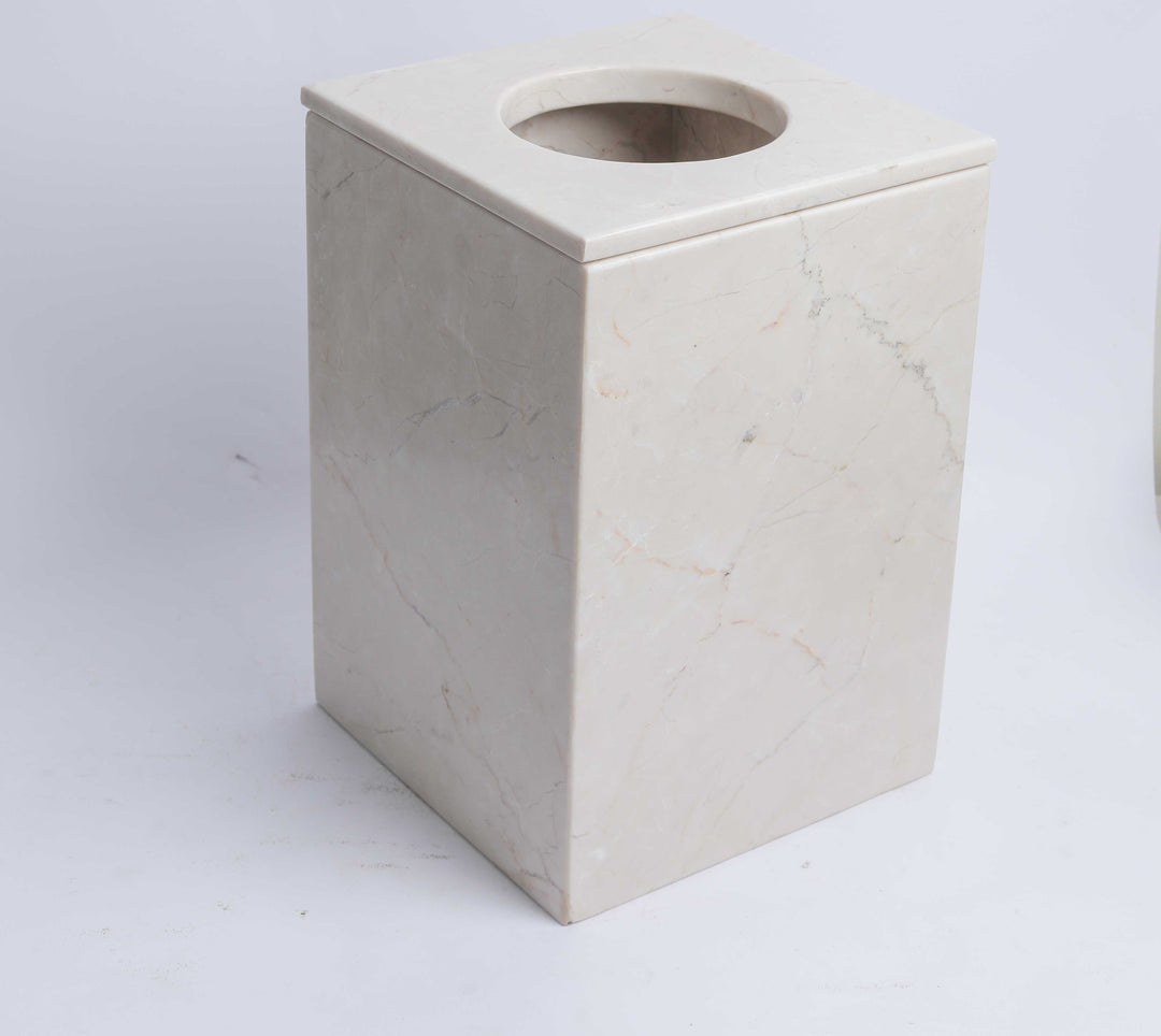 Marble Tissues basket with cover