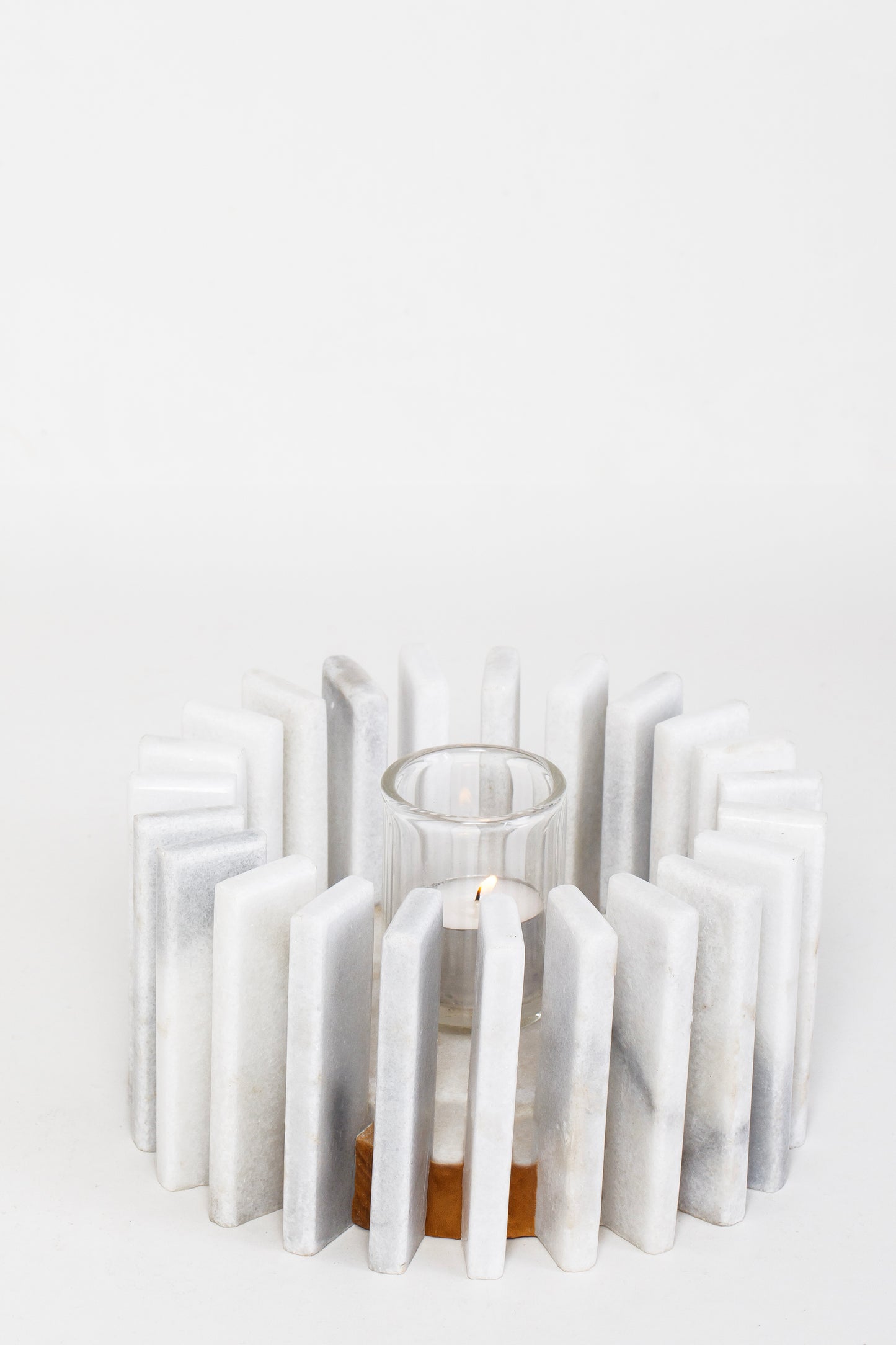 round marble candle holder