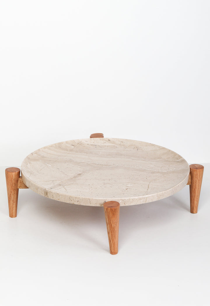 Service Plate with triple Wood stand