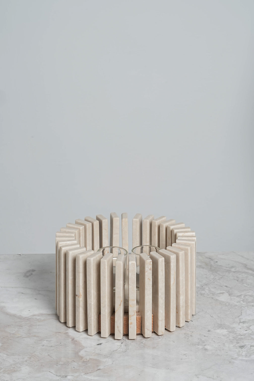 round marble candle holder