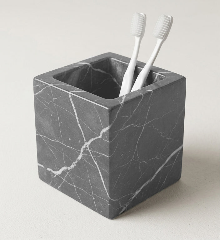 Marble Brush Holder