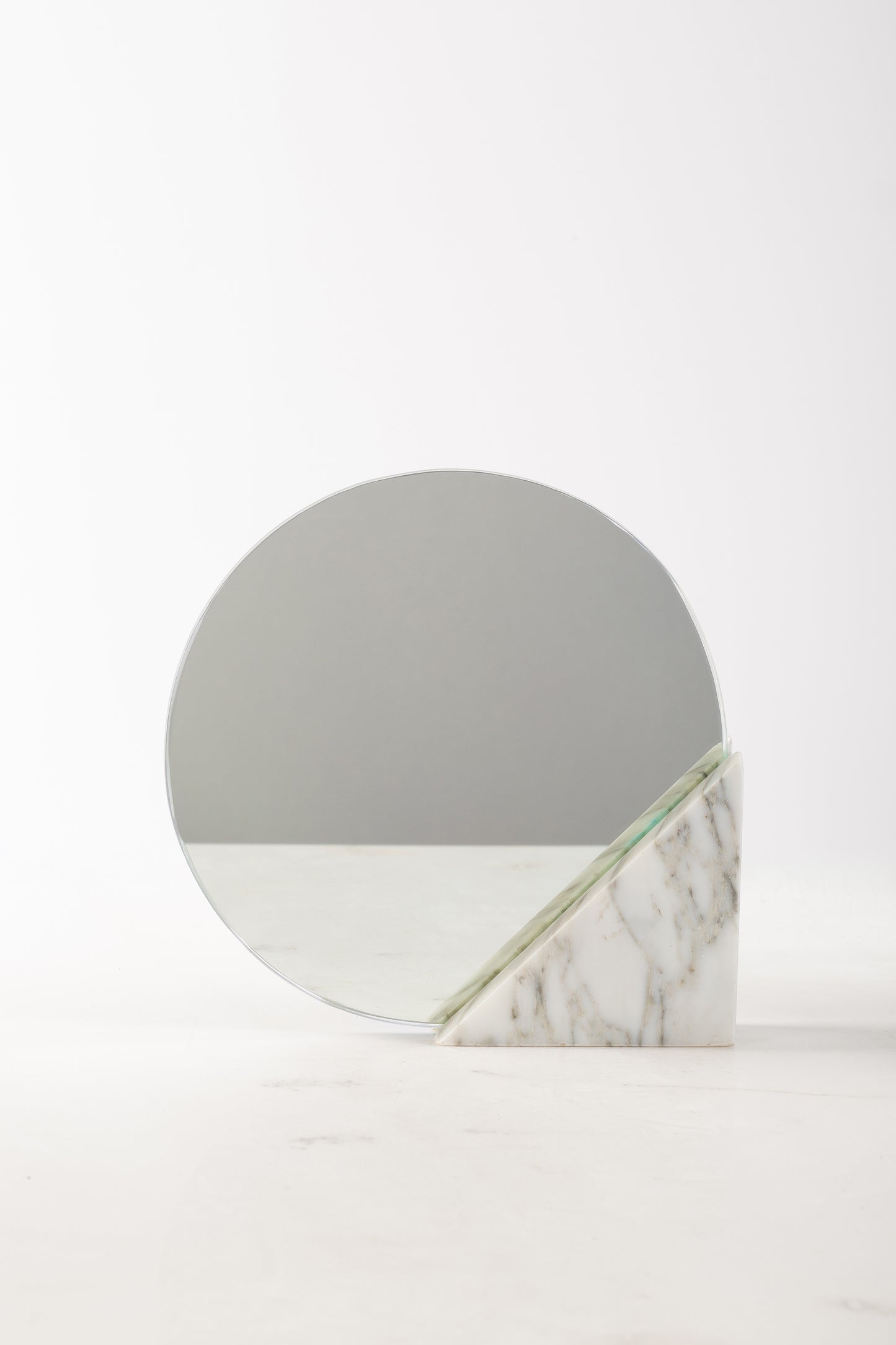 A circular mirror