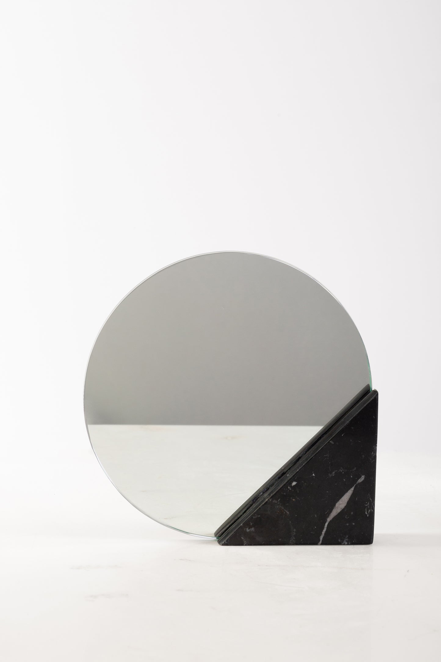 A circular mirror