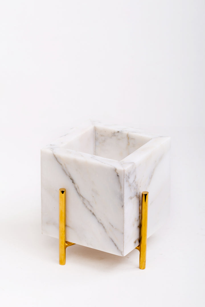 Marble Mini Flower Pot + Stainless holder 304