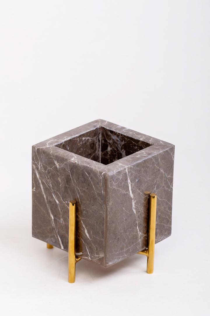 Marble Mini Flower Pot + Stainless holder 304