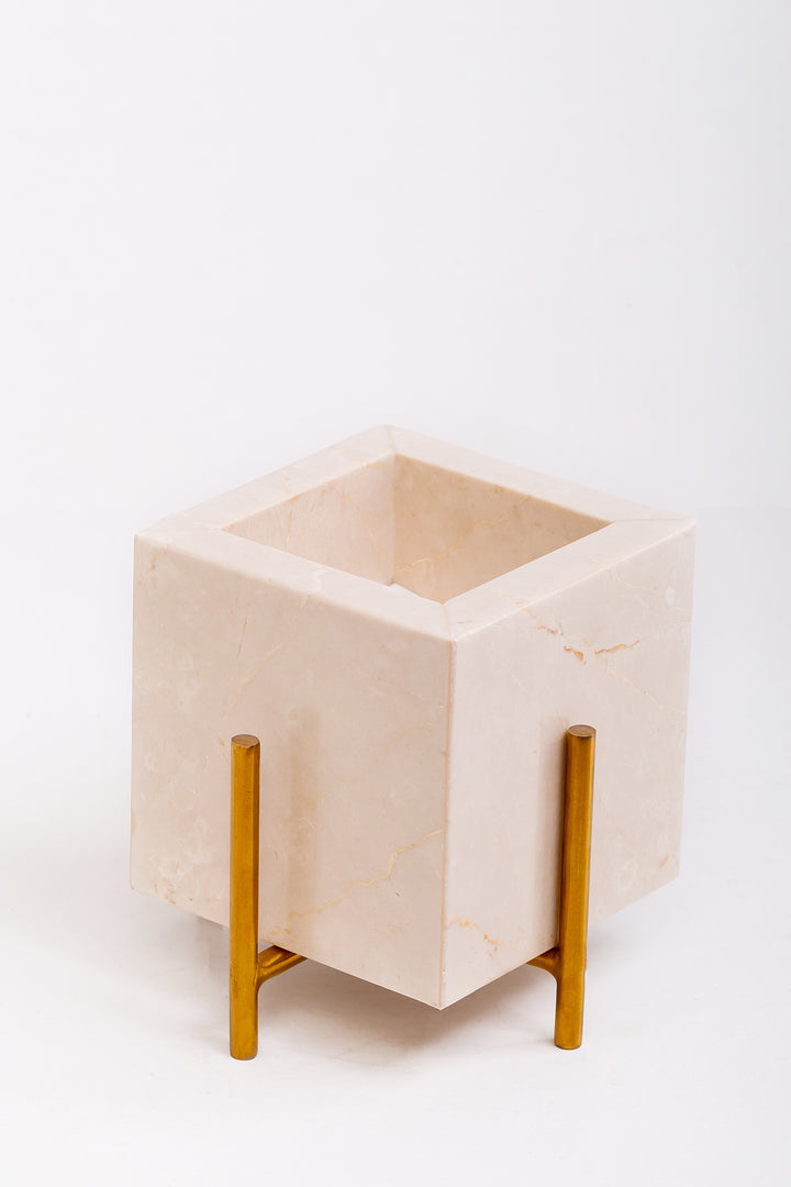 Marble Mini Flower Pot + Stainless holder 304