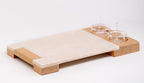 Service Tray Marble with Sause  Cup Holder Wood