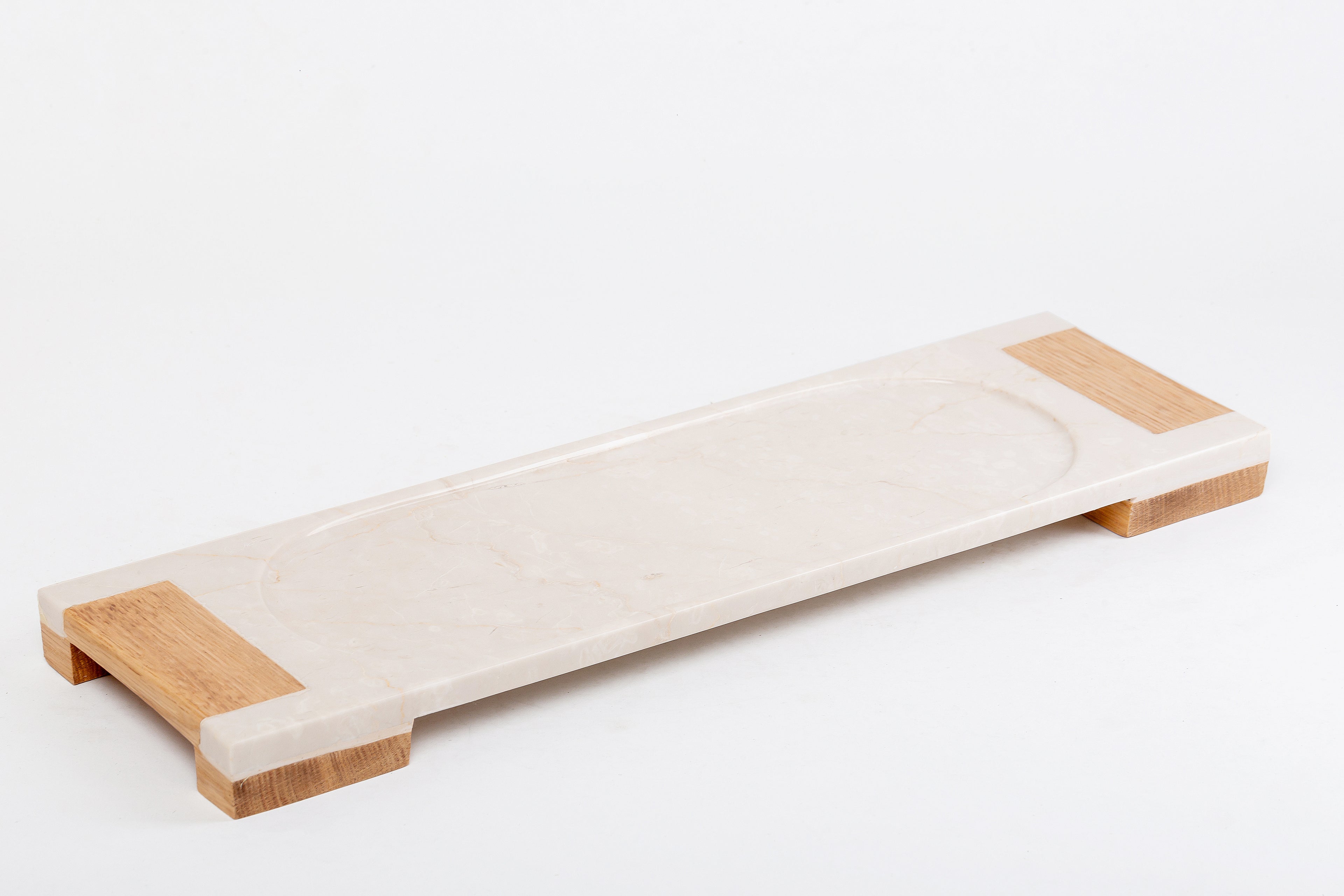 Service Tray Marble + Wood Hand